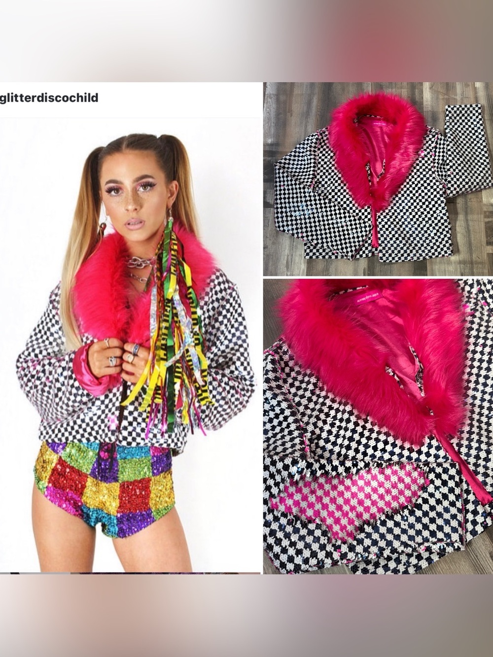 Glitter Disco Child sequined Jacket sz Large (fits up to XL)